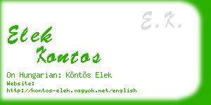 elek kontos business card