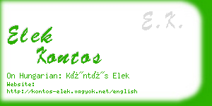 elek kontos business card